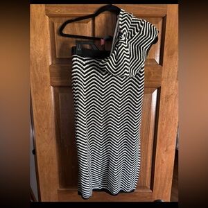Black and White Chevron Tube Top and Skirt Set
